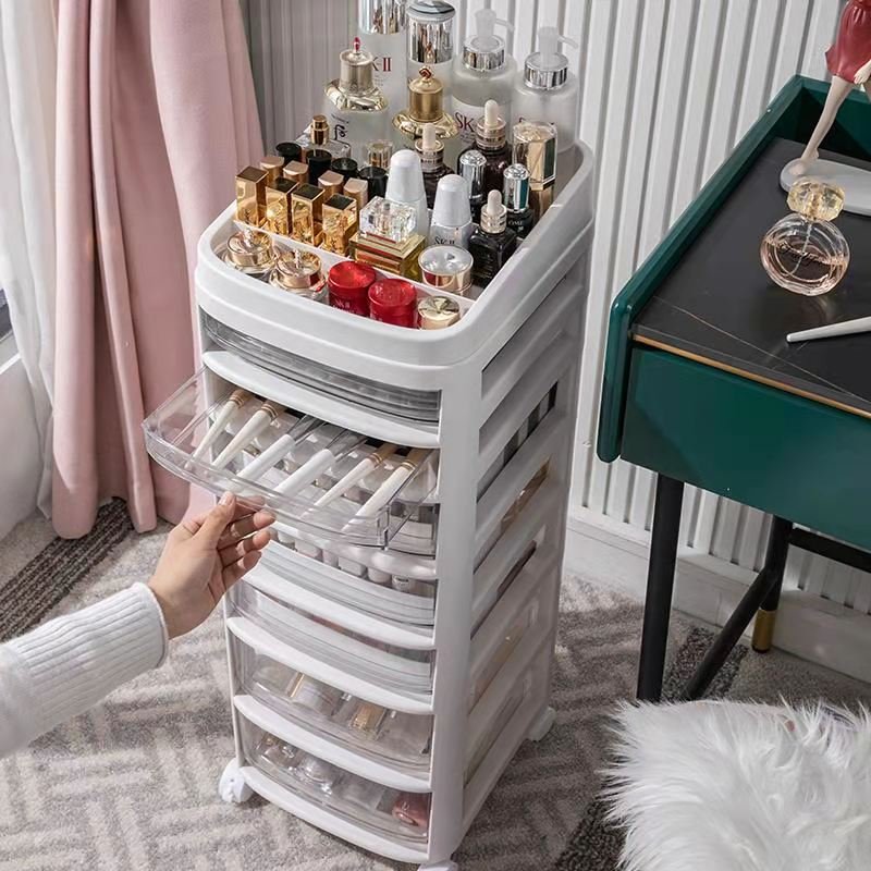 Home Desktop Drawer Big Clear Plastic Makeup Brush Cosmetic Organiser Storage Box
