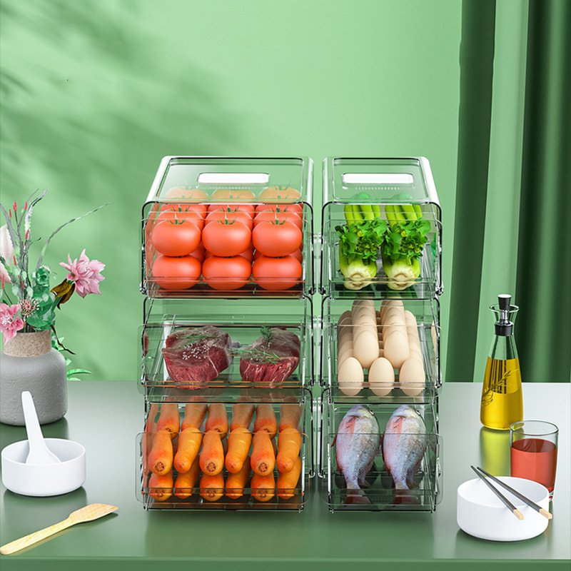 Plastic Transparent Food Vegetable Fruit Refrigerator Storage Box Organizer Kitchen Airtight Storage Box Food Containers Set