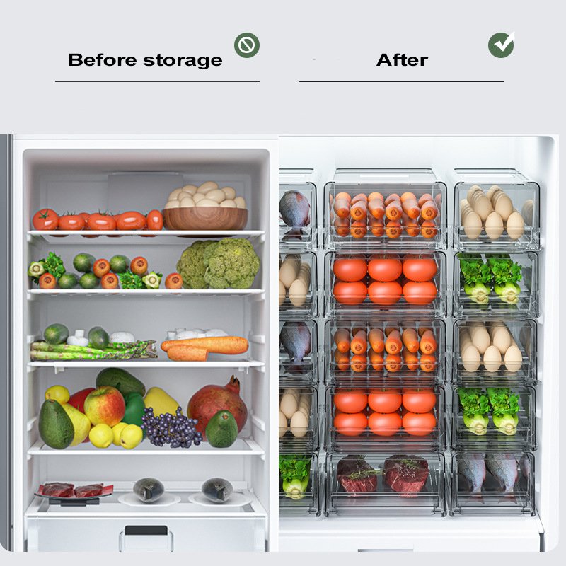 Plastic Transparent Food Vegetable Fruit Refrigerator Storage Box Organizer Kitchen Airtight Storage Box Food Containers Set