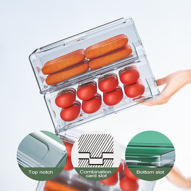 Plastic Transparent Food Vegetable Fruit Refrigerator Storage Box Organizer Kitchen Airtight Storage Box Food Containers Set