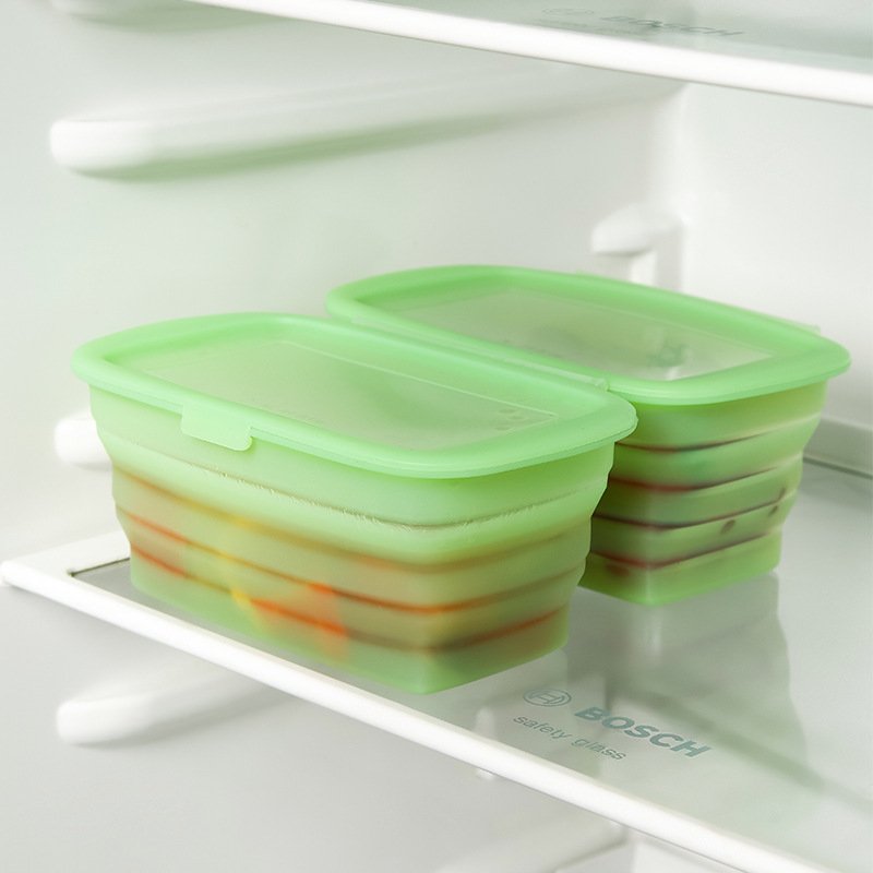 Syh427 Kitchen Microwave Freezer and Dishwasher Safe Kids Silicone Lunch Box Collapsible Folding Food Storage Container