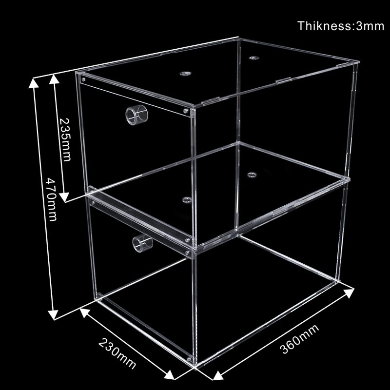 Custom made detachable foldable shoe box clear sneaker shoes display case storage box transparent for shoes