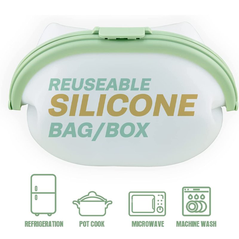 Reusable Silicone Zipper Storage Bag Eco-Friendly and Food Grade Silicone Food Storage Bags