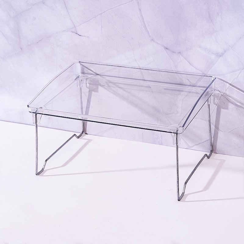 Luxury Transparent Multifunctional Storage Rack Kitchen Shelf Desktop Folding Cosmetics Bathroom Shelf