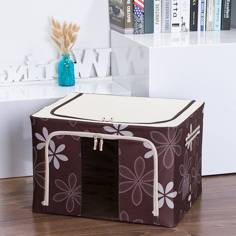 Oversized 72L Quilt and Blanket Saintless Steel Frame Linen Oxford Cloth Storage Box