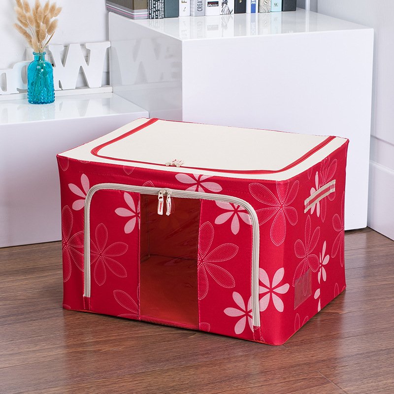Oversized 72L Quilt and Blanket Saintless Steel Frame Linen Oxford Cloth Storage Box