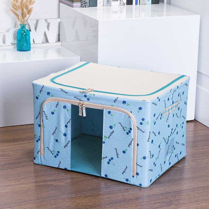 Oversized 72L Quilt and Blanket Saintless Steel Frame Linen Oxford Cloth Storage Box