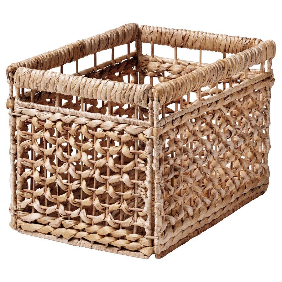 Viet Starlight Water Hyacinth Wicker Rattan Basket Foldable Rectangle Storage Boxes for Home Organization