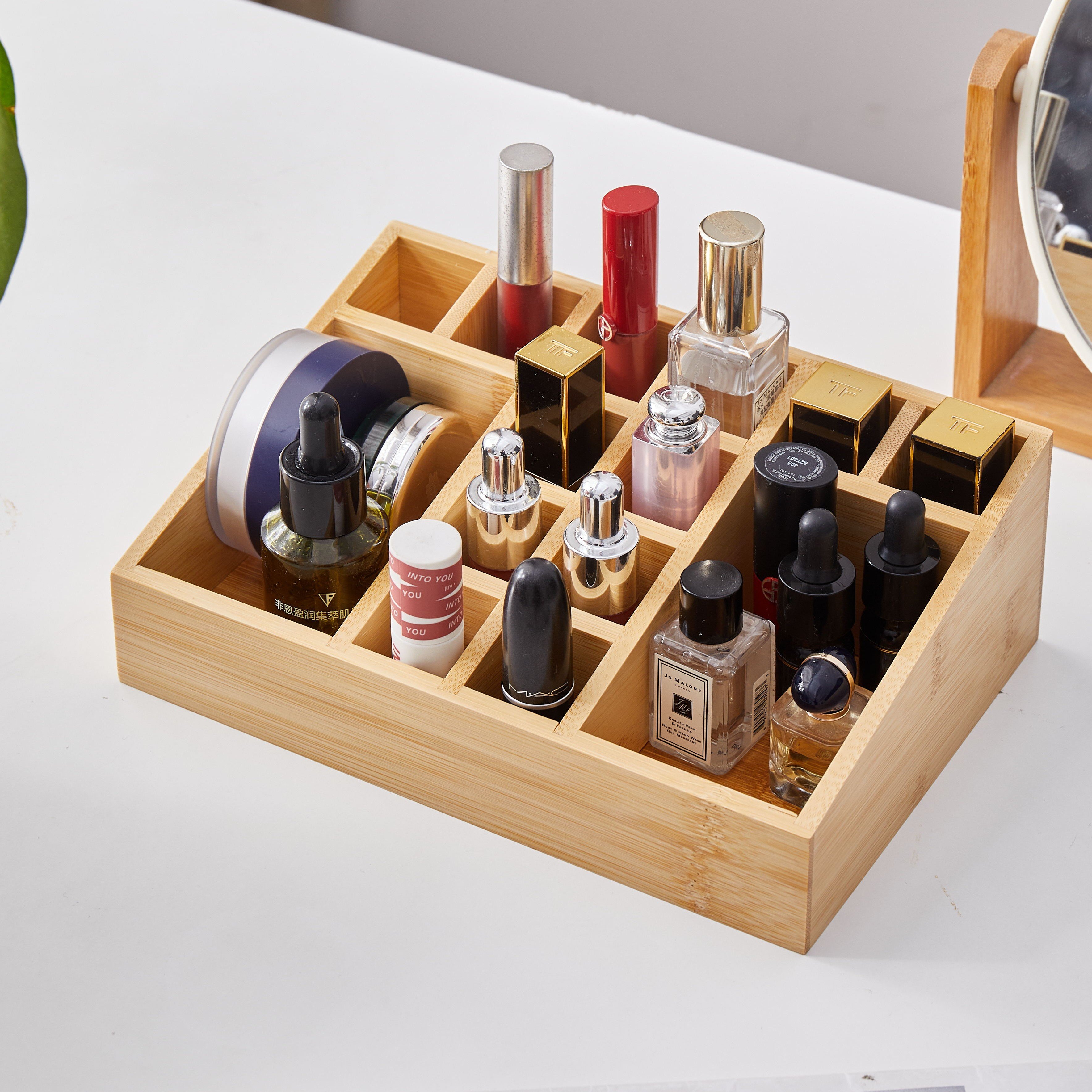2024 Household desktop skin care lipstick storage dresser Bamboo storage box