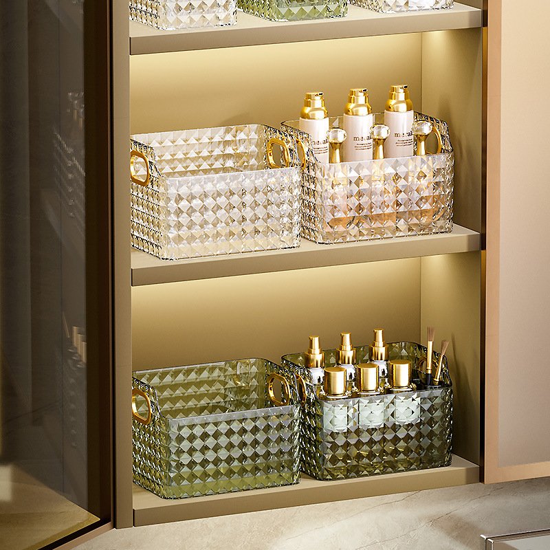 Customization Good Price Household Storage Box Transparent Luxurious Mirror Cabinet Storage Box