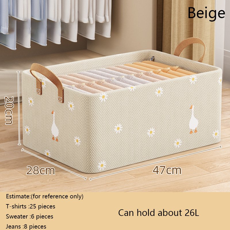 Bedroom Closet Blue Beige Nonwoven Baskets Storage Clothes Organization Wardrobe Drawer Underwear Clothing Foldable Storage Box
