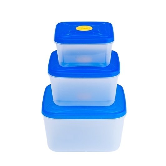 Plastic Storage Box Set Of Square Storage Containers Assorted 0,5L 1L 1,8L (25 sets per box)