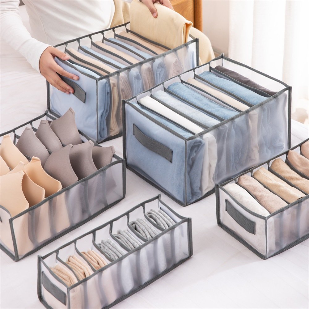New Nylon Foldable Underwear Bra Socks Storage Box Storage Organizers Drawer Wardrobe Clothing Storage Bag