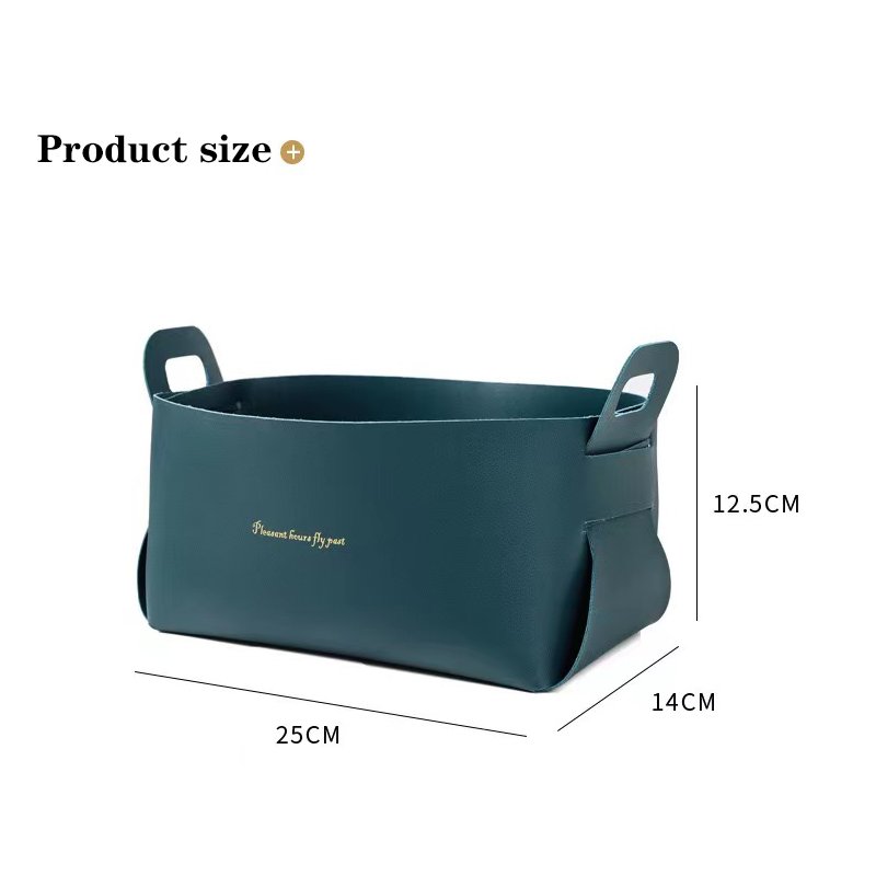 2021 New Leather storage box desktop cosmetics collection sundries sorting box storage basket snack home waterproof storage box