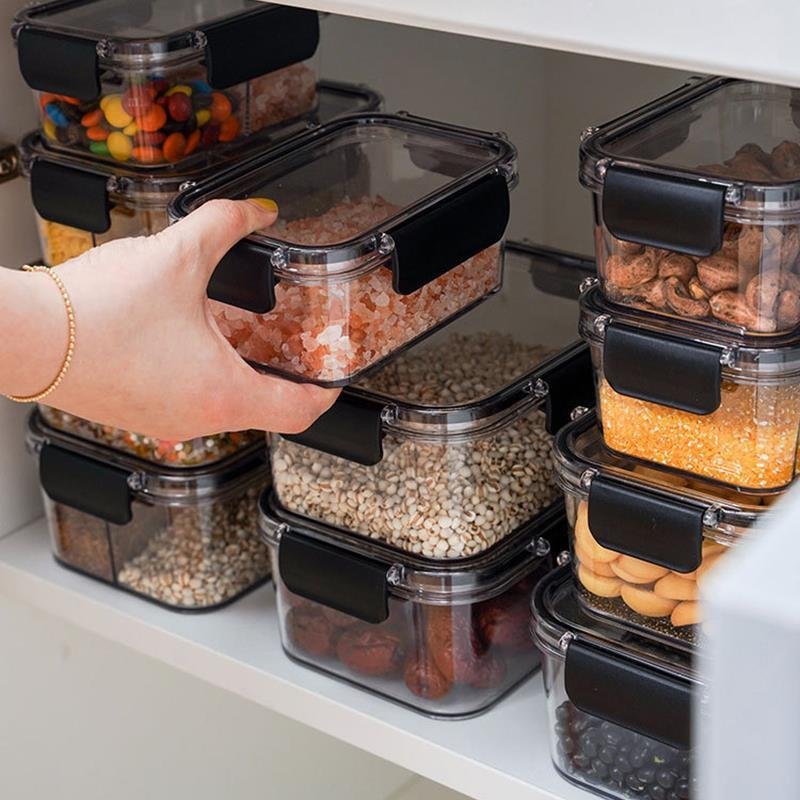 Sealed Lunch box Refrigerator Fruit Vegetable Fresh Case Organizer Container Transparent Food Storage Container Box With Lid