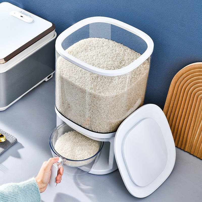 Wholesale Wholesale Rice Drum Large Capacity Household Grain Storage Box Sealed Transparent Rice Bucket organizer Storage Box