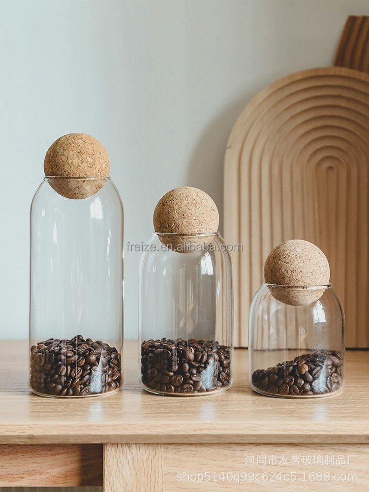 New Different Capacity Storage Bottles And Cans Food Storage Containers Sealed Bamboo Lid Borosilicate Clear Glass Jars