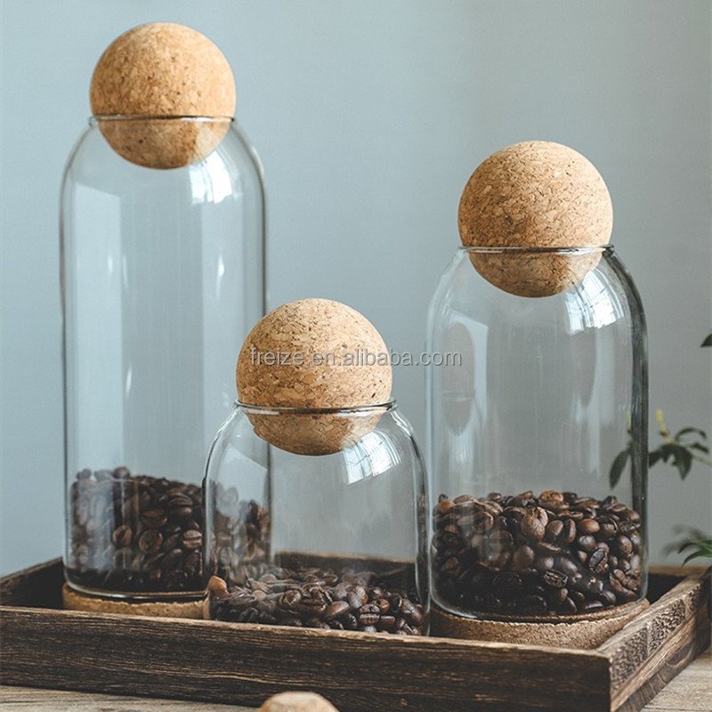 New Different Capacity Storage Bottles And Cans Food Storage Containers Sealed Bamboo Lid Borosilicate Clear Glass Jars