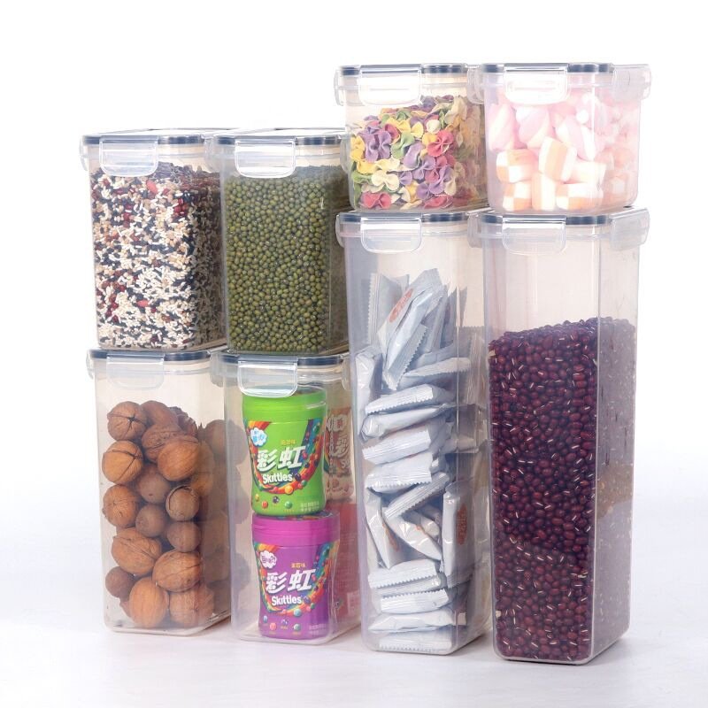Smart Sealed 2L Clear Rectangular Polypropylene Container Food Storage Box with Leak Proof Snap On Lid Kitchen Gadget