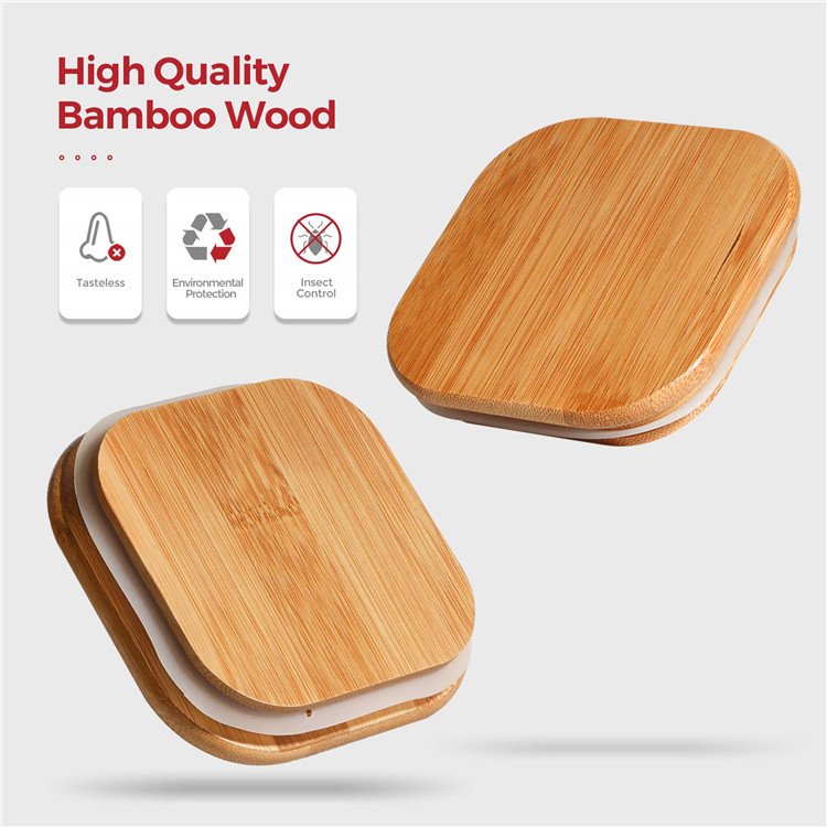 Most Popular Multi-Specification Storage Bottles Borosilicate Clear Square Glass Food Storage Jars with Airtight Bamboo Lid