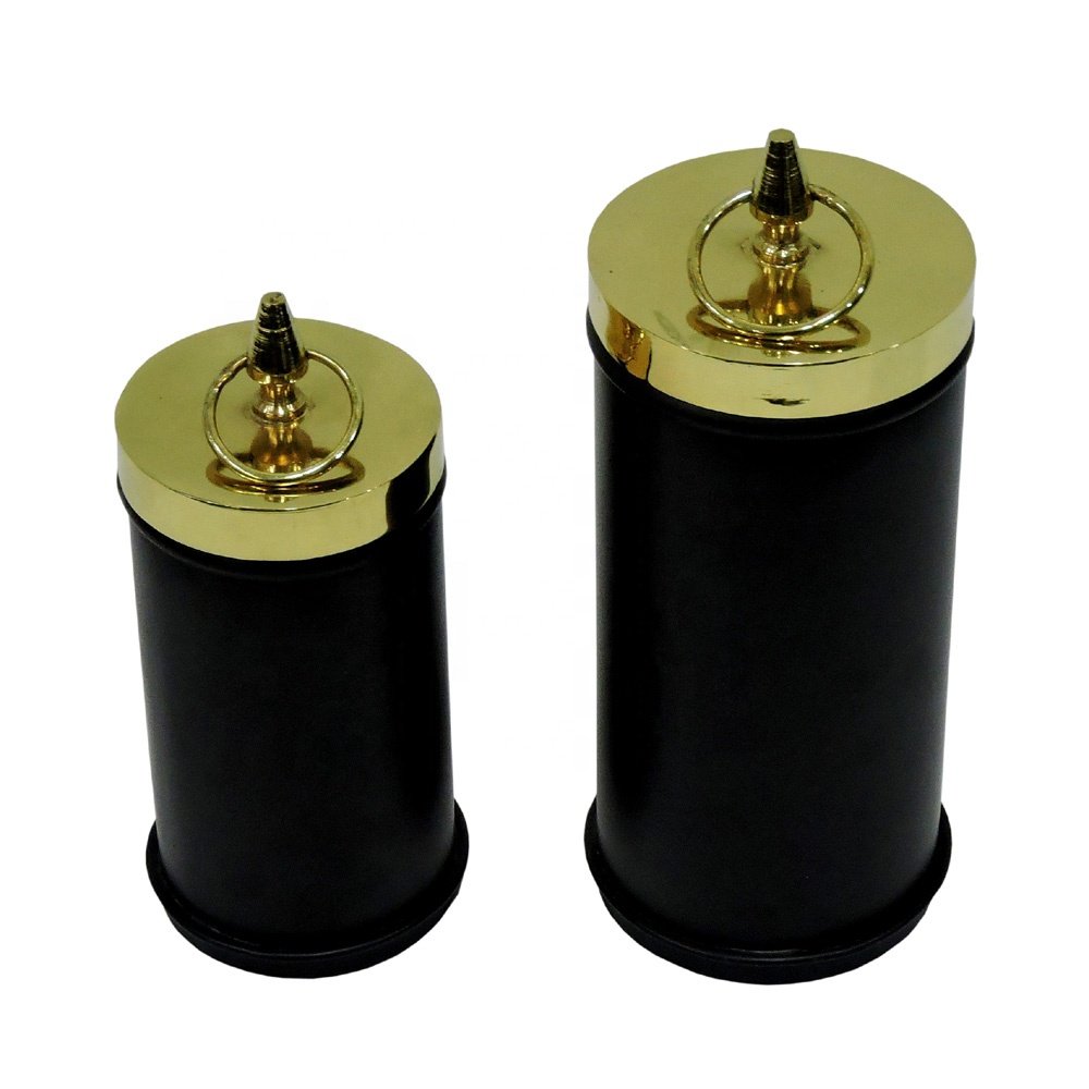 Tea Sugar Coffee Canister kitchen food storage box and container in round shape copper metal storage box set of 2 pieces