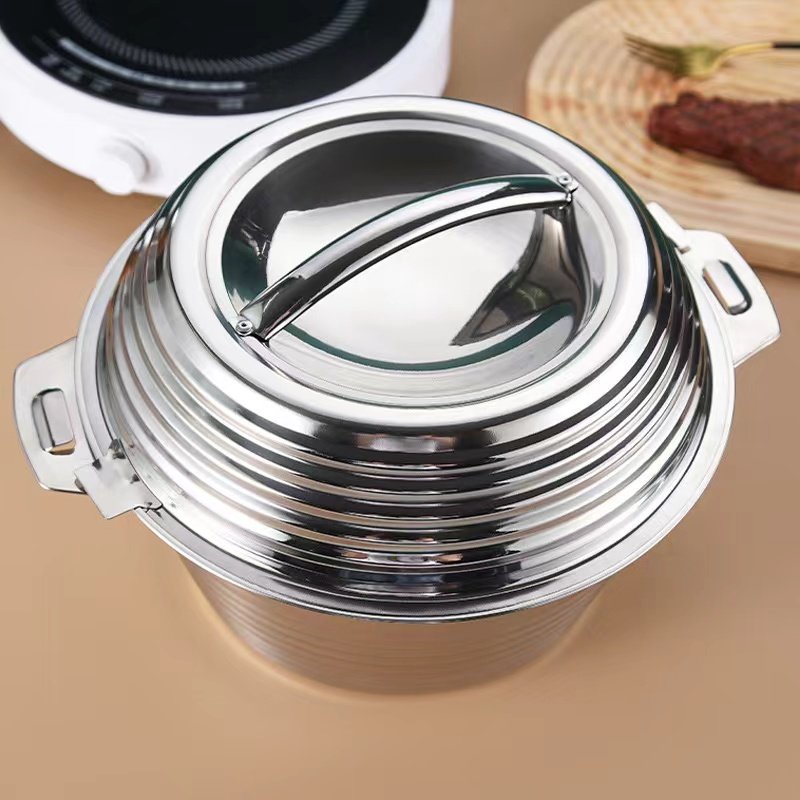 Stocked Food Storage Container Set Screw Thread 2L+3L+4L 3 Pcs Set Stainless Steel Hot Pot Warmer Set