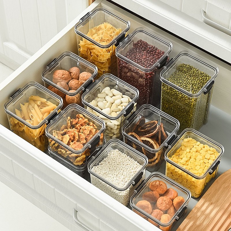 Kitchen storage jar Nuts and dried fruit storage moisture-proof sealed jar Household food storage box