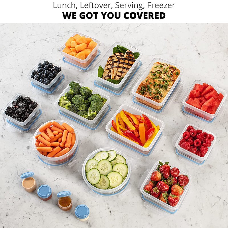 24PCS Set BPA-Free Plastic Food Storage Box Kitchen and Pantry Organisation Airtight Food Containers