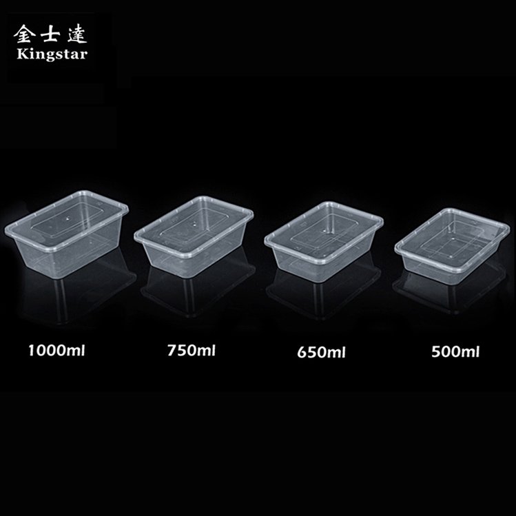 1000ml Transparent plastic lunch box stackable food storage container