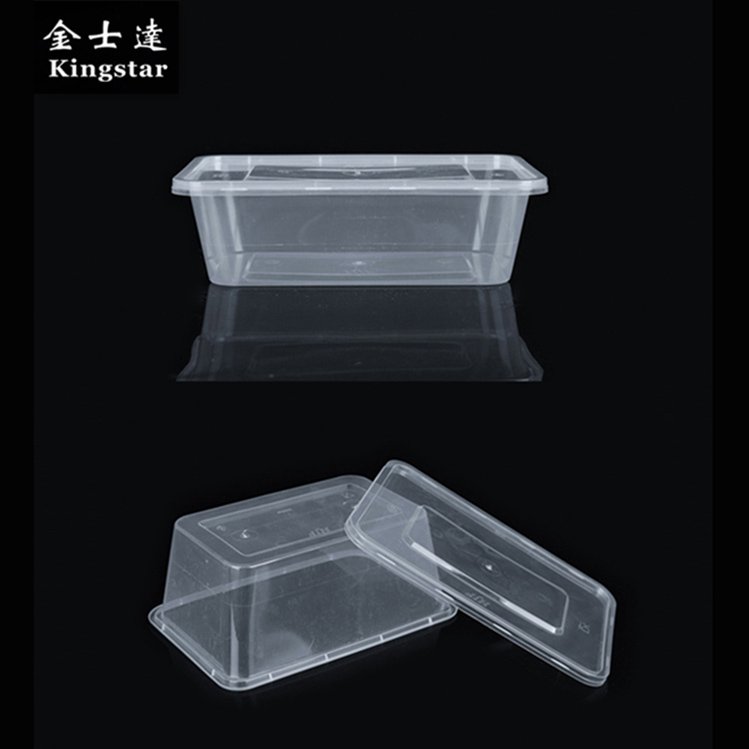 1000ml Transparent plastic lunch box stackable food storage container