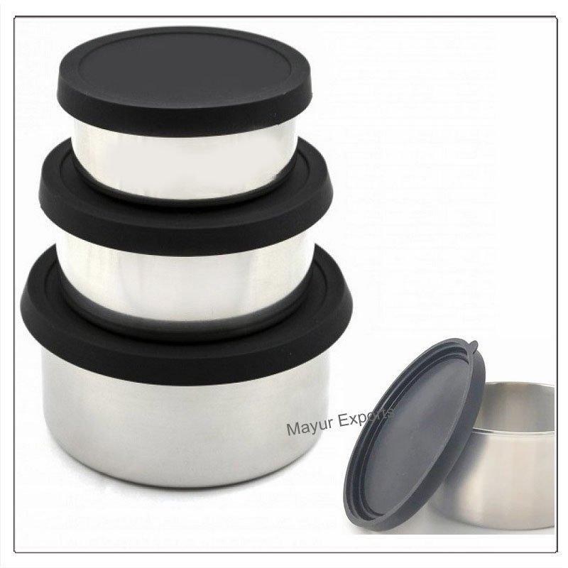 Stainless Steel Lunch Food Containers Small Leak-Proof Ins Style Silicone Lids Classic Design Fresh Food Preservation Load 5kg