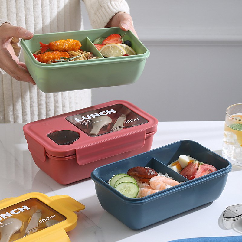 Eco Set Plastic Bento Kid Compartment Seal Food Storage Containers Lunch Box, Lunch Box With Compartment