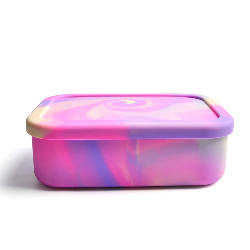 3 Compartment BPA Free Silicone Bento box Microwave Safe lunch box for School Children Kids food storage container