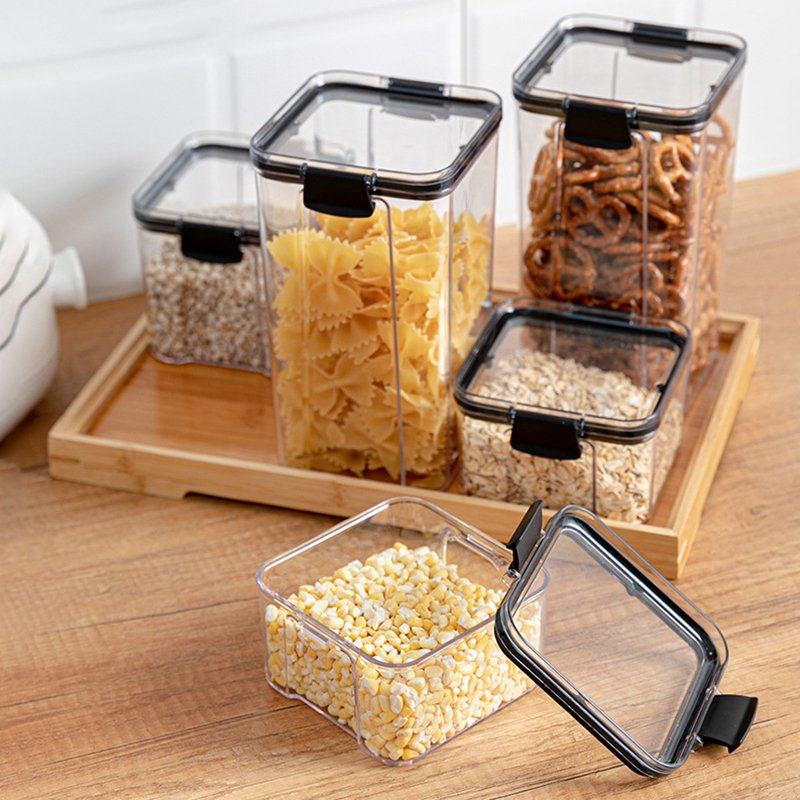 BPA free Different Capacity Plastic Sealed Cans Kitchen Fridge Storage Box Transparent Food Storage Containers