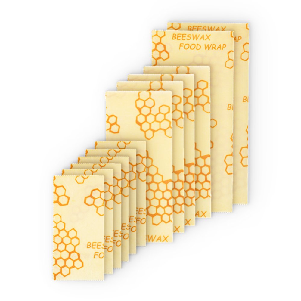 6S 4M 2L honeycomb 12pcs Beeswax Wraps For Food, Organic, Sustainable, Biodegradable, Zero Waste, Plastic-Free Food Storage