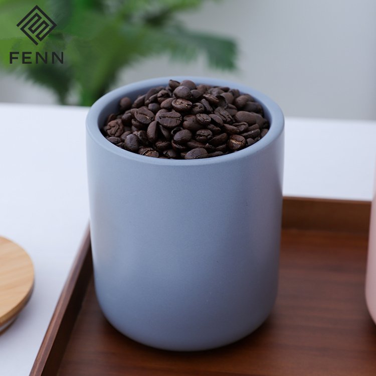 Morden style porcelain Kitchen Food Storage Jar Containers Airtight Seal with Bamboo Lid/Ceramic Food Storage Container