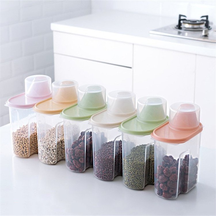 Kitchen food Storage Container with Measuring Cup Waterproof Storage