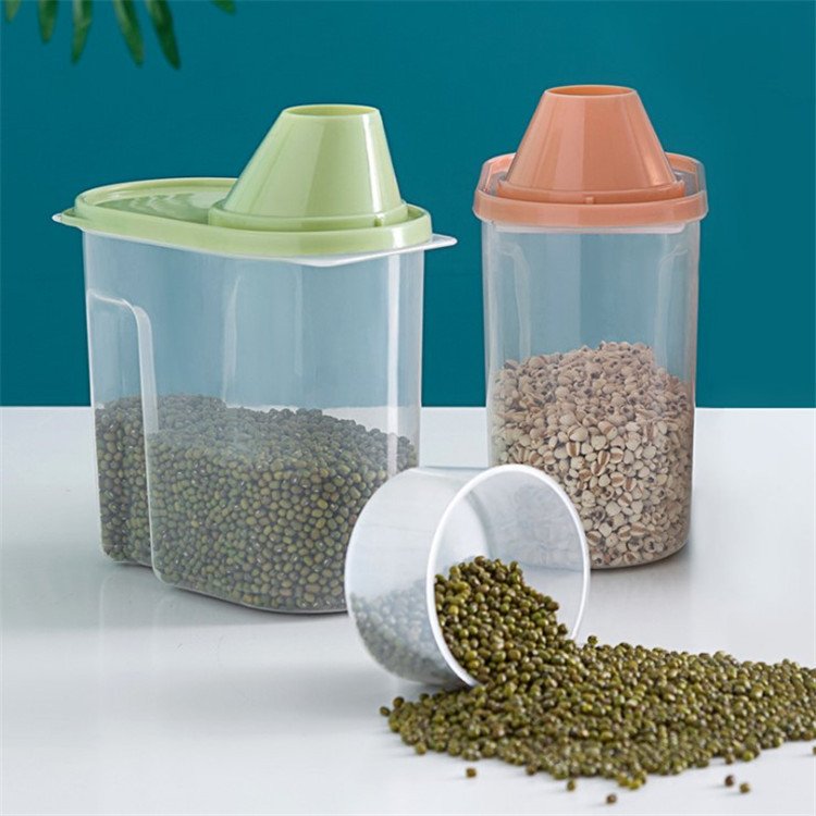 Kitchen food Storage Container with Measuring Cup Waterproof Storage