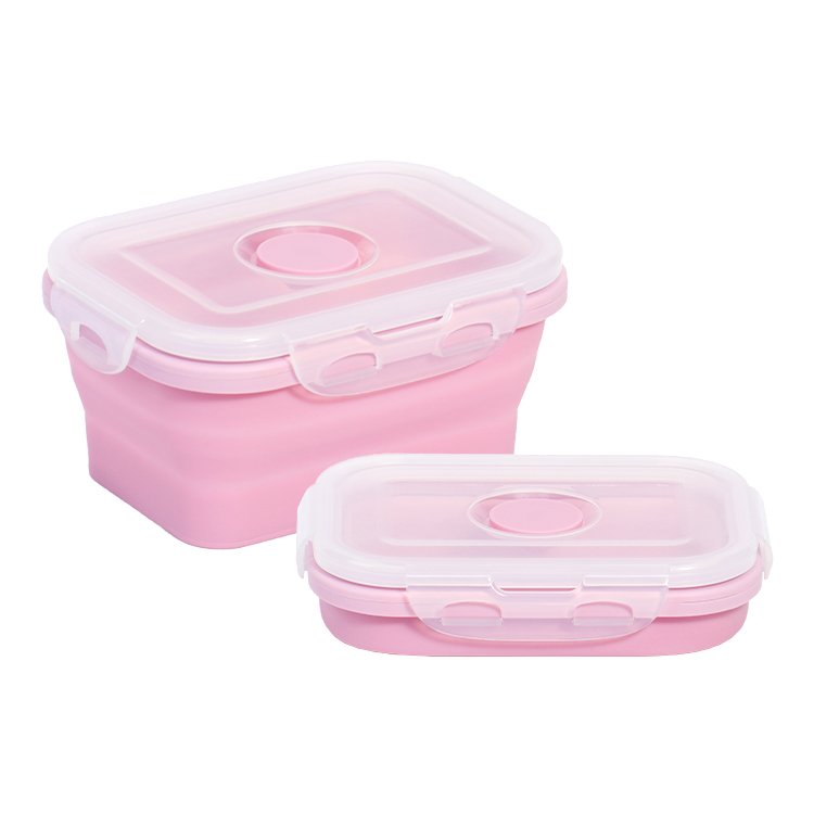 2023 4PCS BPA Free Foldable Portable Silicone Bento Lunch Boxes Seal Food Storage Container Microwave Oven set for kid work