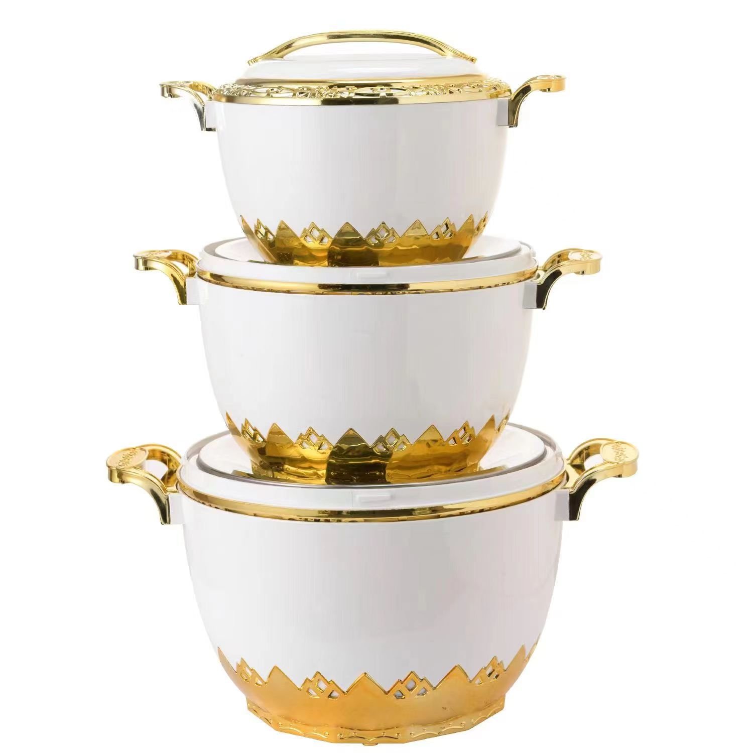 Stocked Large Thermal Dishes Sets For Hot Food 3L+5L+7L ABS+Stainless Steel 3pcs Set Food Storage Container Set