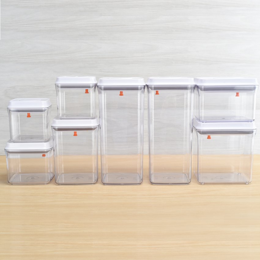 New Arrival Various Capacity Food Grade 8 Pieces Set Plastic Storage Containers Airtight for Dry Food Storage