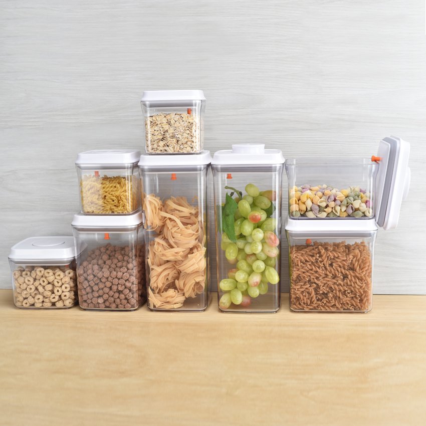 New Arrival Various Capacity Food Grade 8 Pieces Set Plastic Storage Containers Airtight for Dry Food Storage