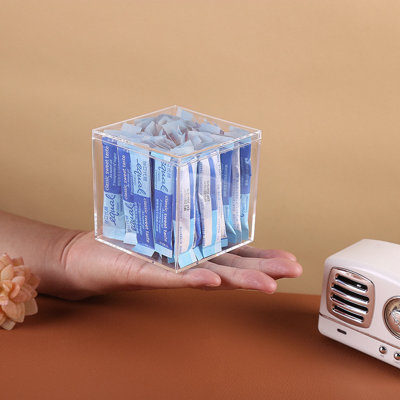 OEM Factory Rose Square For Acrylic Candy Box Custom Clear Plexiglass 65mm 2.55 inches plastic Candy Box