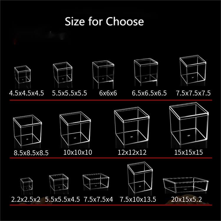 OEM Factory Rose Square For Acrylic Candy Box Custom Clear Plexiglass 65mm 2.55 inches plastic Candy Box