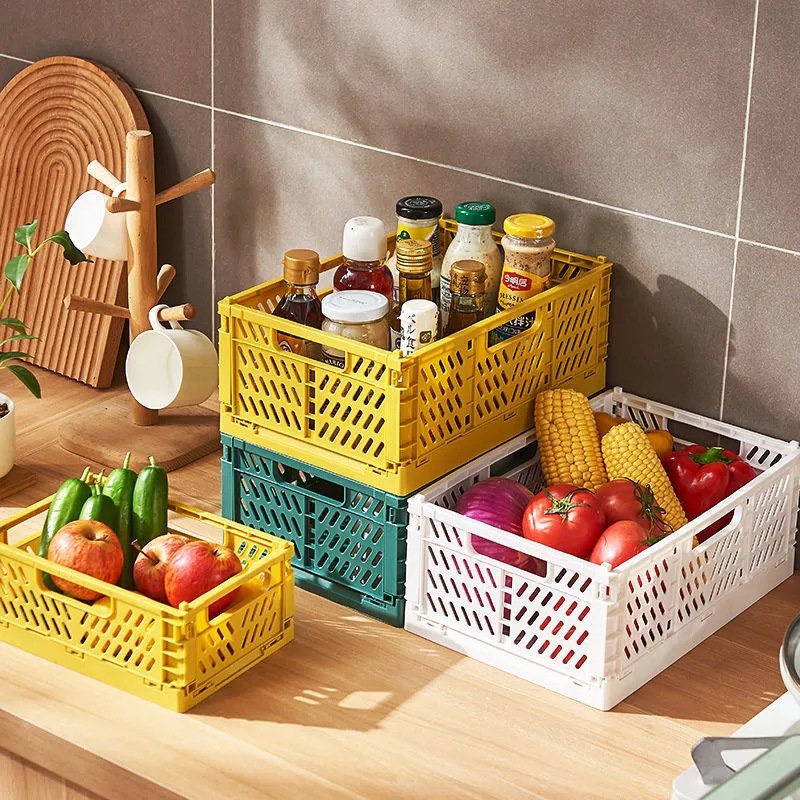 Hot Selling Collapsible plastic storage crate Crate Colorful Portable Easy foldable PP Plastic Folding Storage box & bins