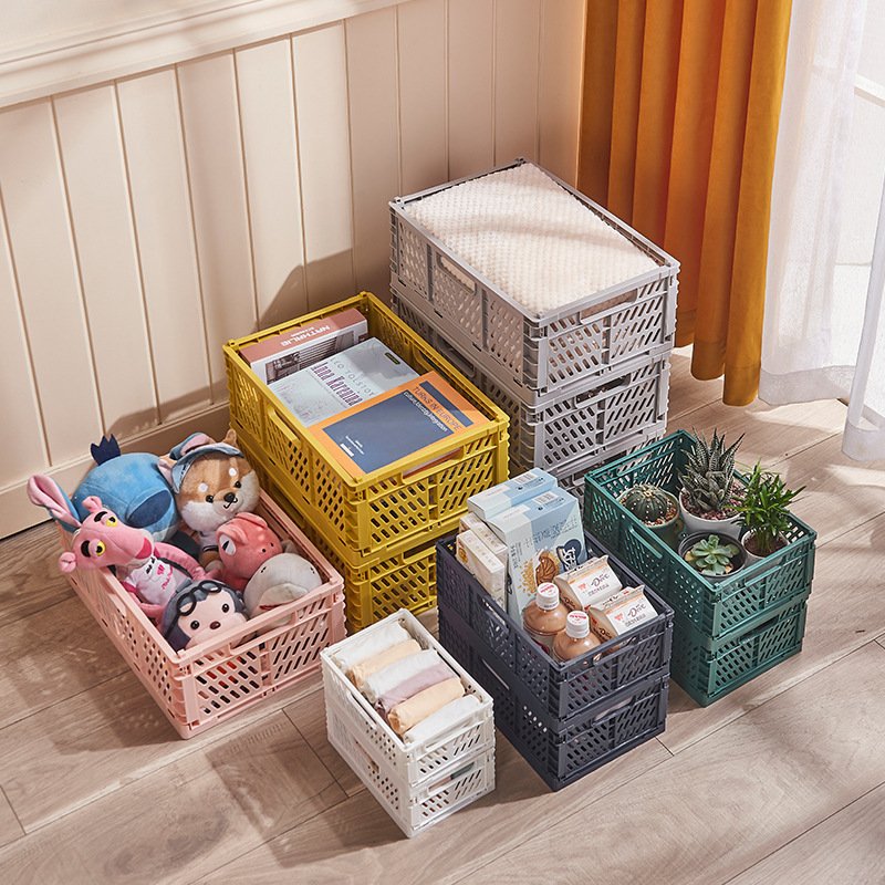 Hot Selling Collapsible plastic storage crate Crate Colorful Portable Easy foldable PP Plastic Folding Storage box & bins