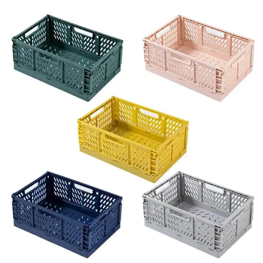 Hot Selling Collapsible plastic storage crate Crate Colorful Portable Easy foldable PP Plastic Folding Storage box & bins