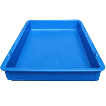 QS Bread Cake Storage Modern Blue 100mm Biscuit Crate Plastic Stackable Pizza Bread Food Storage Trays