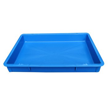 QS Bread Cake Storage Modern Blue 100mm Biscuit Crate Plastic Stackable Pizza Bread Food Storage Trays