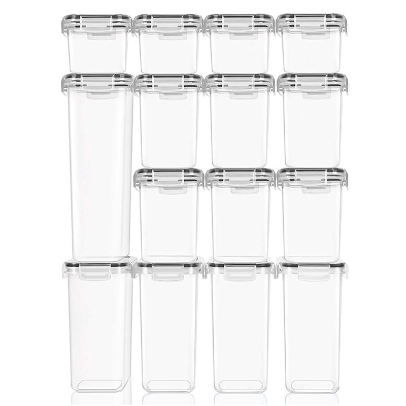 Set of 15 BPA Free Plastic Food Storage Bins Cereal Container Storage Canister Cereal Container Storage Box Set